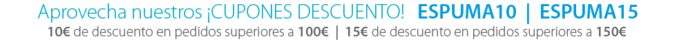 Aprovecha nuestros descuentos: ESPUMA10 | ESPUMA15